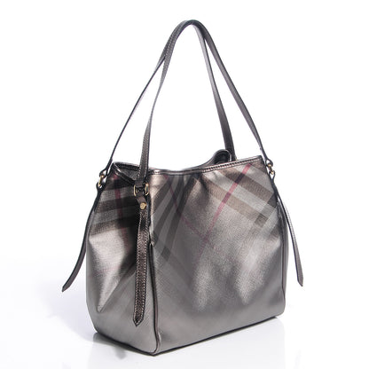 Burberry Metallic Check Small Canterbury Tote Silver 3 of 11
