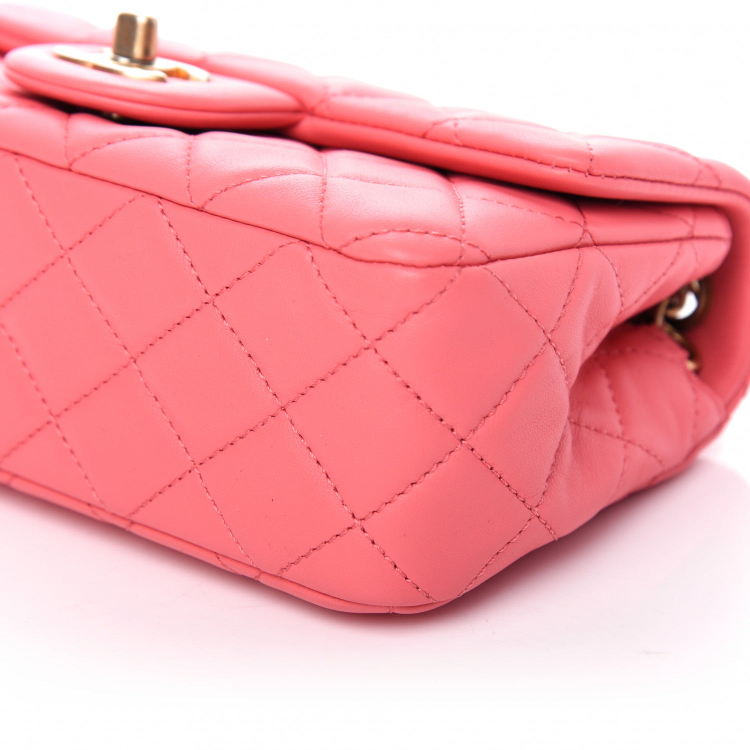 Chanel Lambskin Quilted Mini Rectangular Pearl Crush Flap Pink 9 of 9