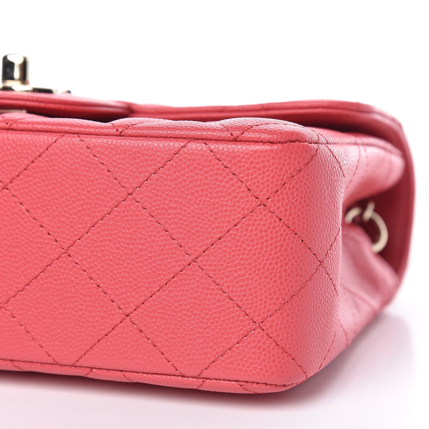 Caviar Quilted Mini Rectangular Flap Dark Pink