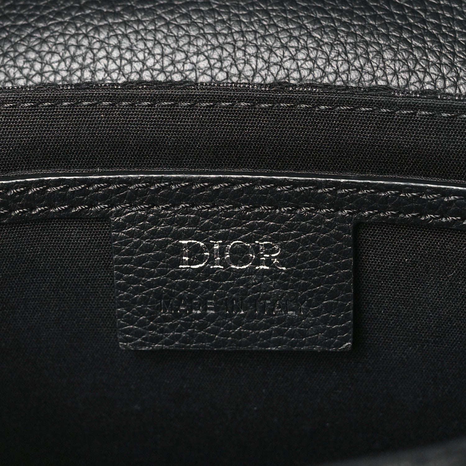 Christian Dior Oblique Jacquard Grained Calfskin Saddle Pouch With Strap Black 6 of 11