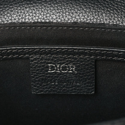 Christian Dior Oblique Jacquard Grained Calfskin Saddle Pouch With Strap Black 6 of 11