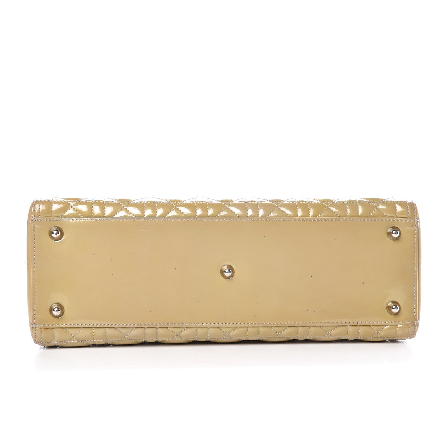 Patent Cannage Large Lady Dior Beige