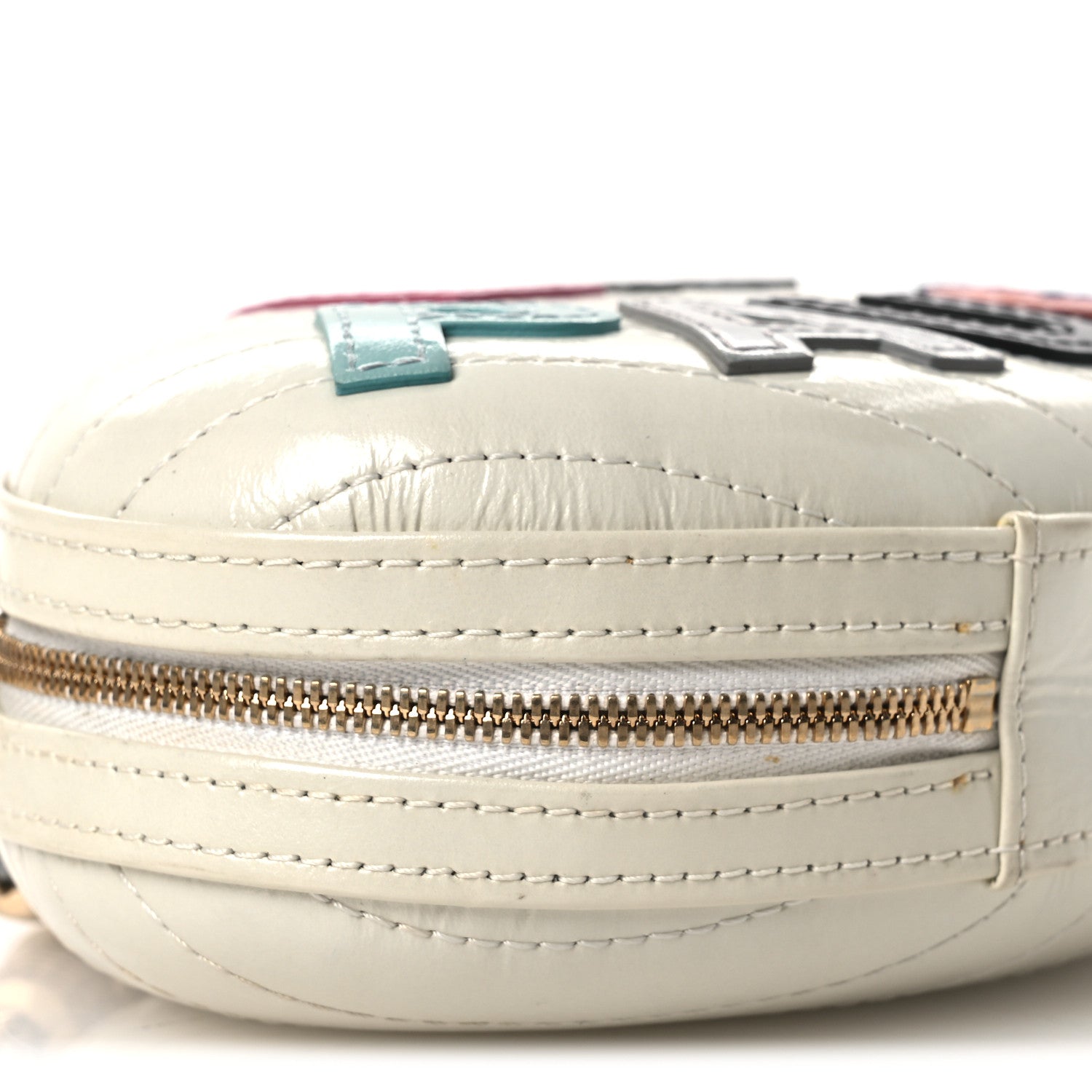 Chanel Embroidered Lambskin Chevron Quilted La Pausa Evening Bag White 9 of 11