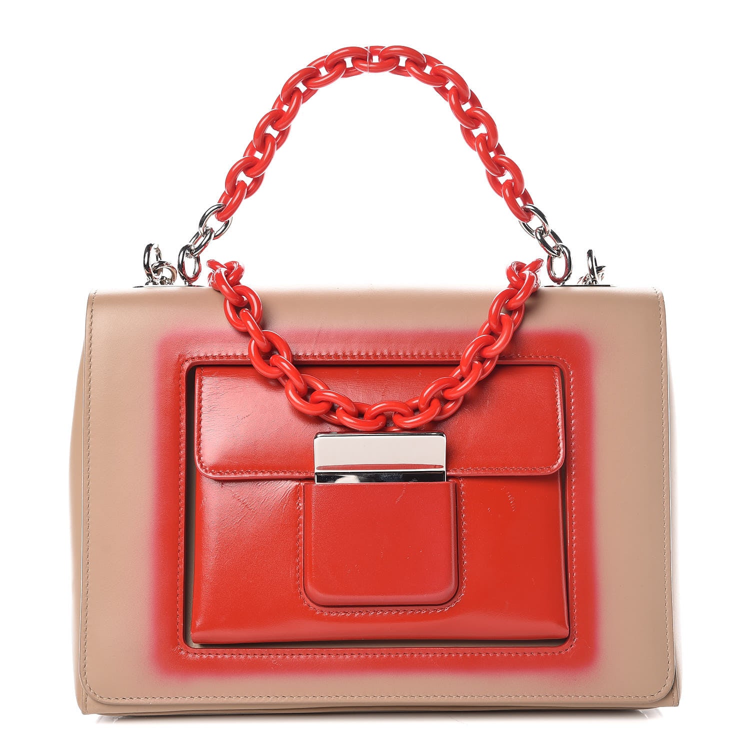 Balenciaga Calfskin Bal58 Shoulder Bag Red 1 of 18