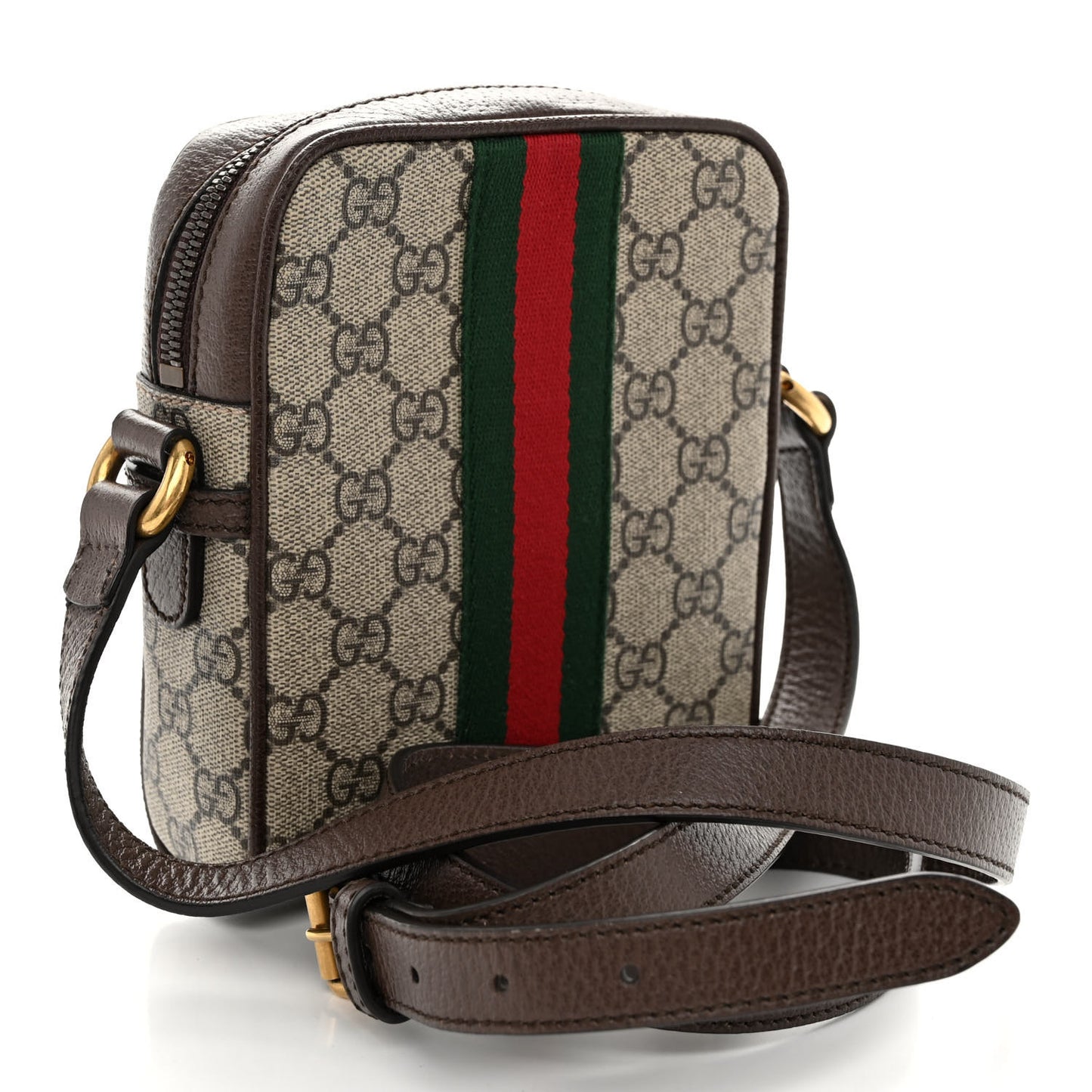 GG Supreme Monogram Web Mini Ophidia Messenger Brown