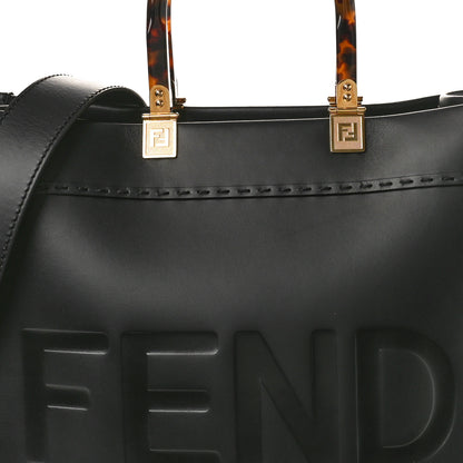 Fendi Vitello King Plexiglass Medium Fendi Sunshine Shopper Tote Black 5 of 9
