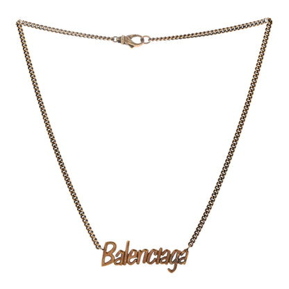 Balenciaga Metal Logo Necklace M Gold 3 of 6