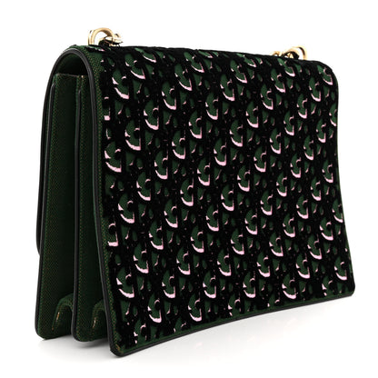 Christian Dior Velvet Monogram Diorama Satchel Green 3 of 16