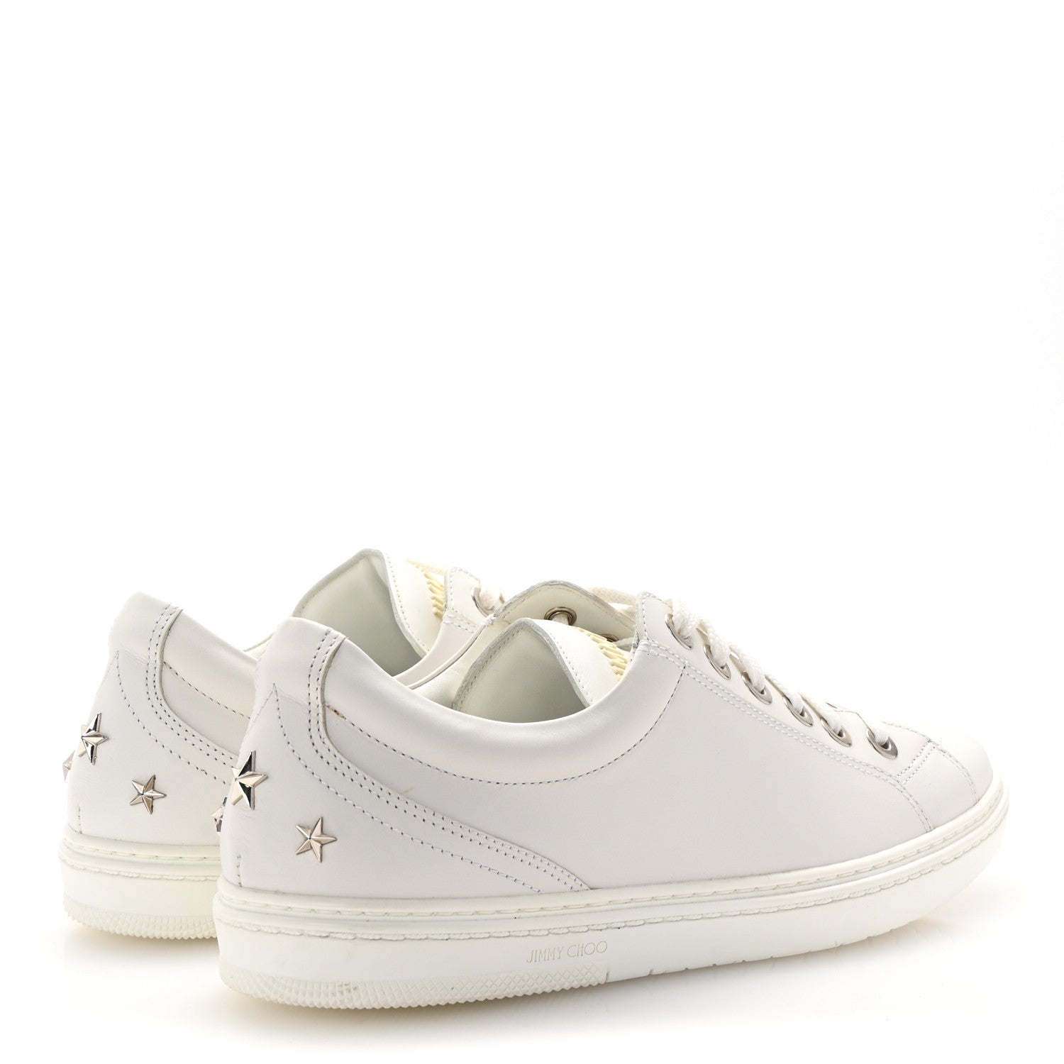 Jimmy Choo Smooth Calfskin Star Studded Cash Sneakers 40 Ultra White 5 of 10