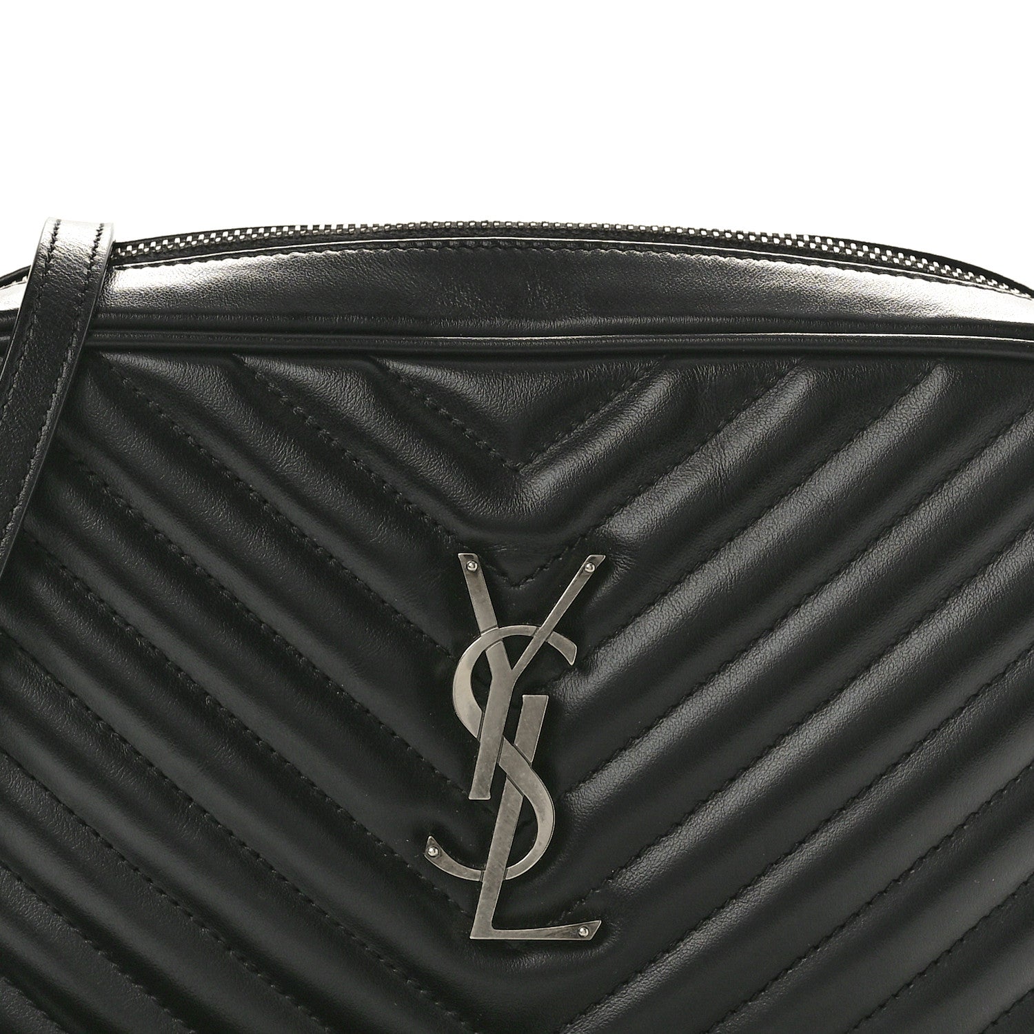 Saint Laurent Calfskin Matelasse Monogram Lou Camera Bag Black 8 of 10