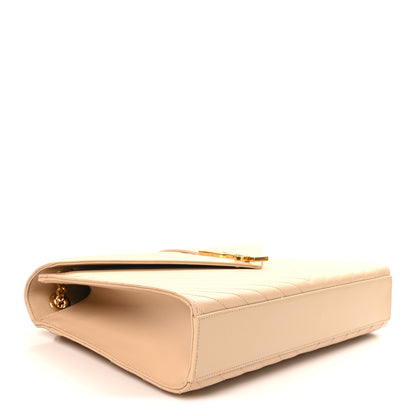Saint Laurent Grain De Poudre Matelasse Chevron Large Monogram Satchel Nude Powder 4 of 10