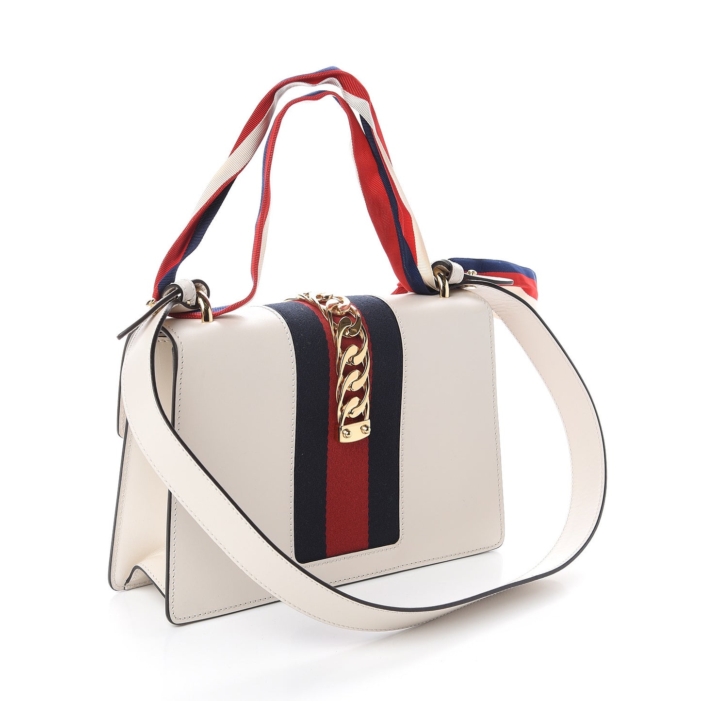 Calfskin Small Sylvie Shoulder Bag Off White