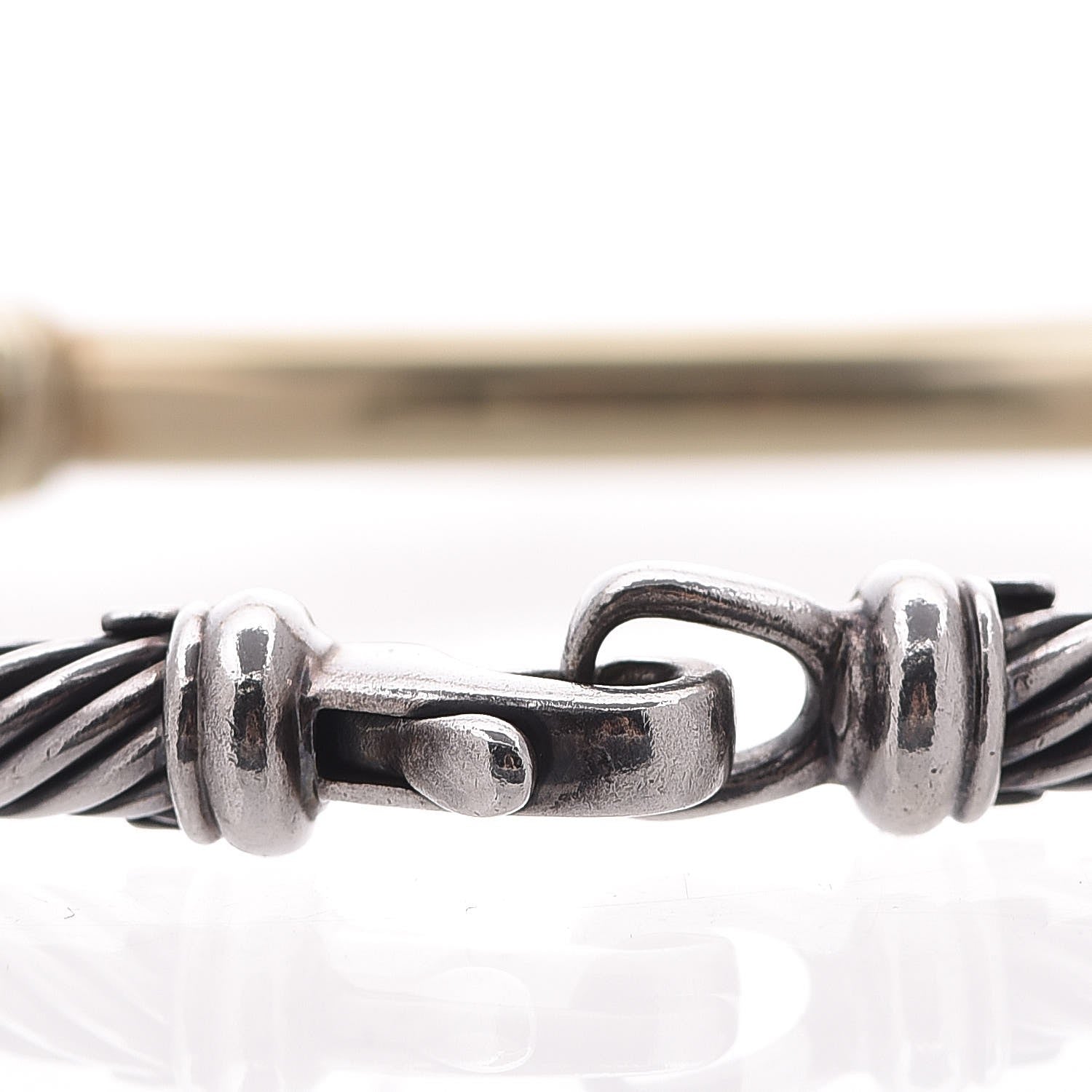 David Yurman Sterling Silver 14K Yellow Gold 5mm Metro Cable Bracelet 6 of 6