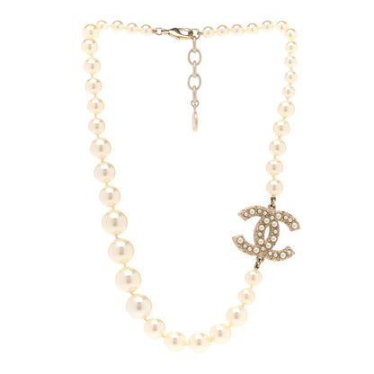 Chanel Pearl CC 100th Anniversary Necklace Light Gold 3 of 6
