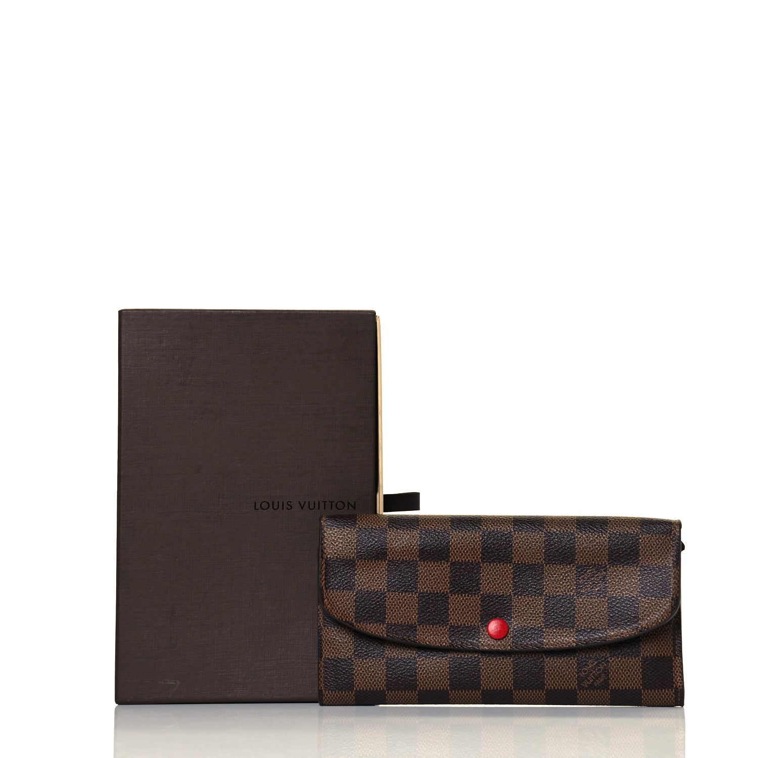 Louis Vuitton Damier Ebene Emilie Wallet Red 16 of 16