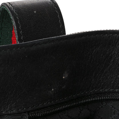 Gucci Denim Calfskin Web Tote Black 11 of 12