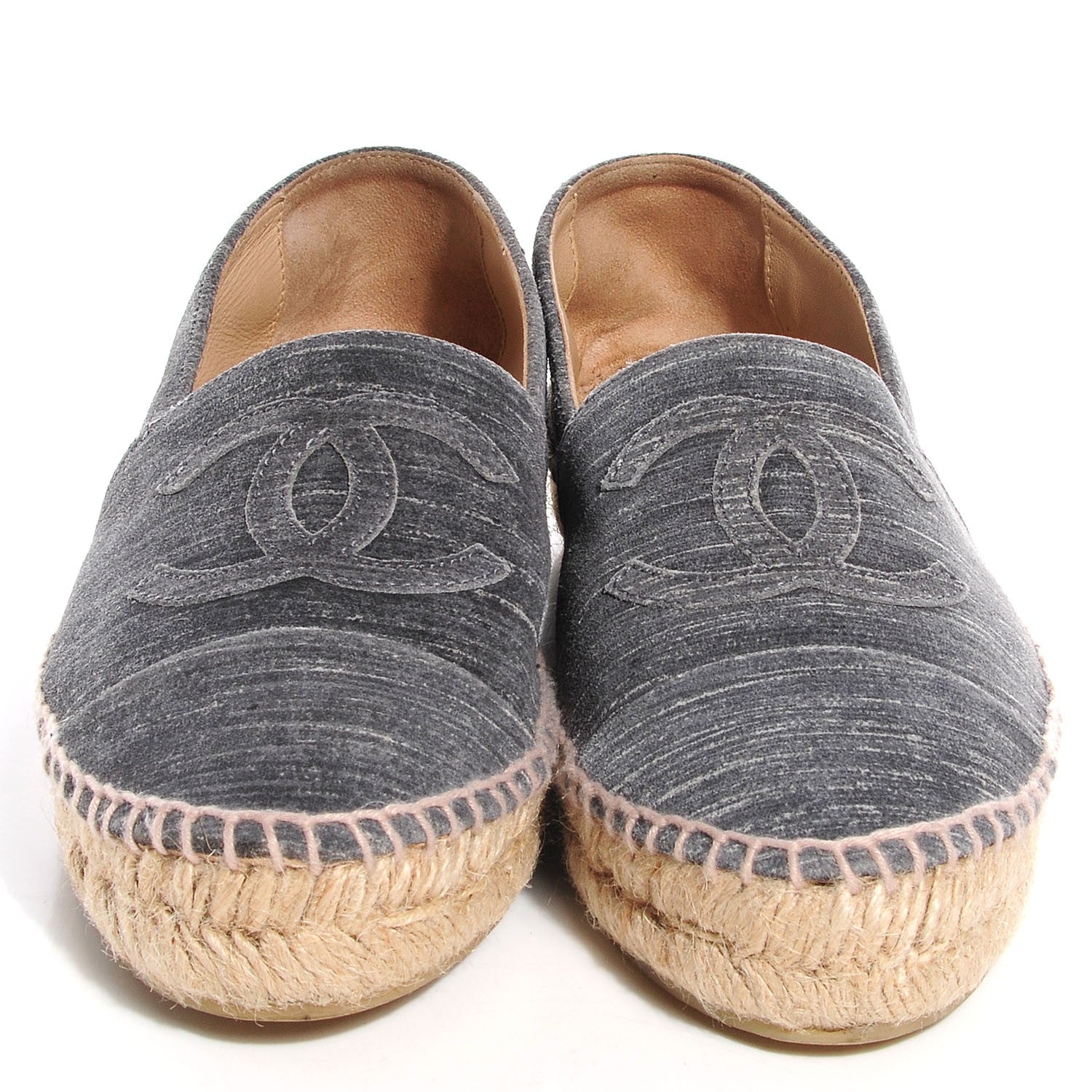 Chanel Striated Suede Espadrilles Dark Grey 37 10 of 16