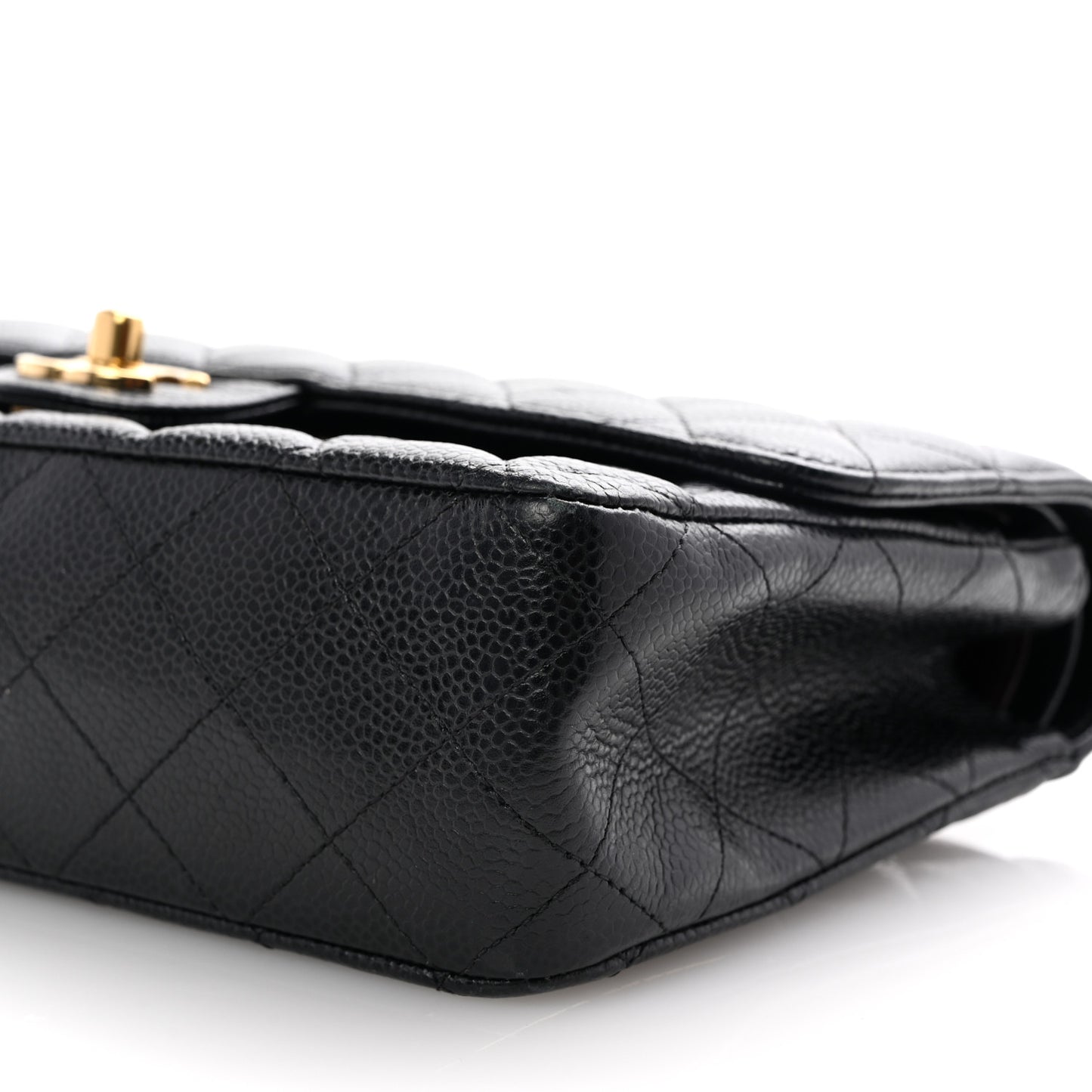 Caviar Quilted Medium Double Flap Black