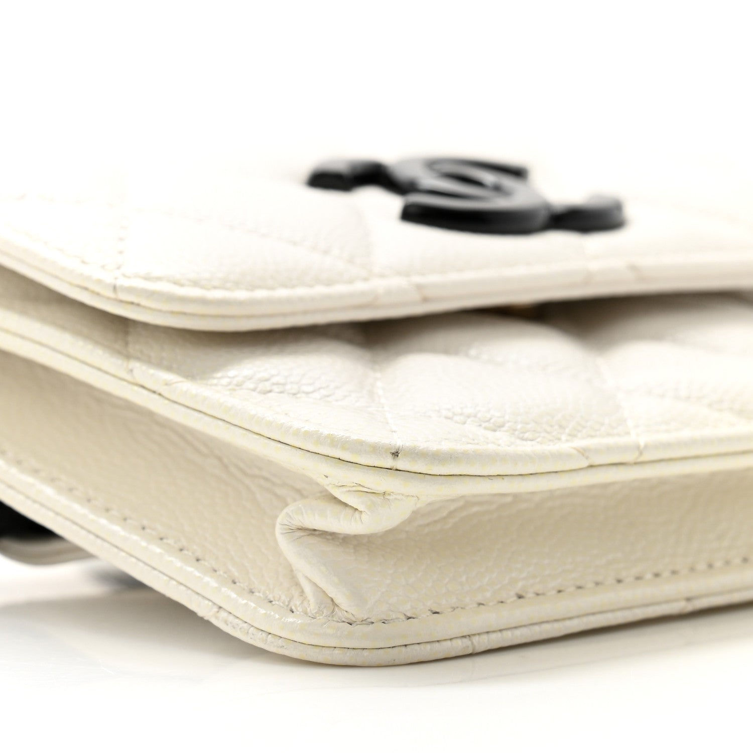 Chanel Caviar Quilted My Everything Belt Flap Card Holder White 9 of 11
