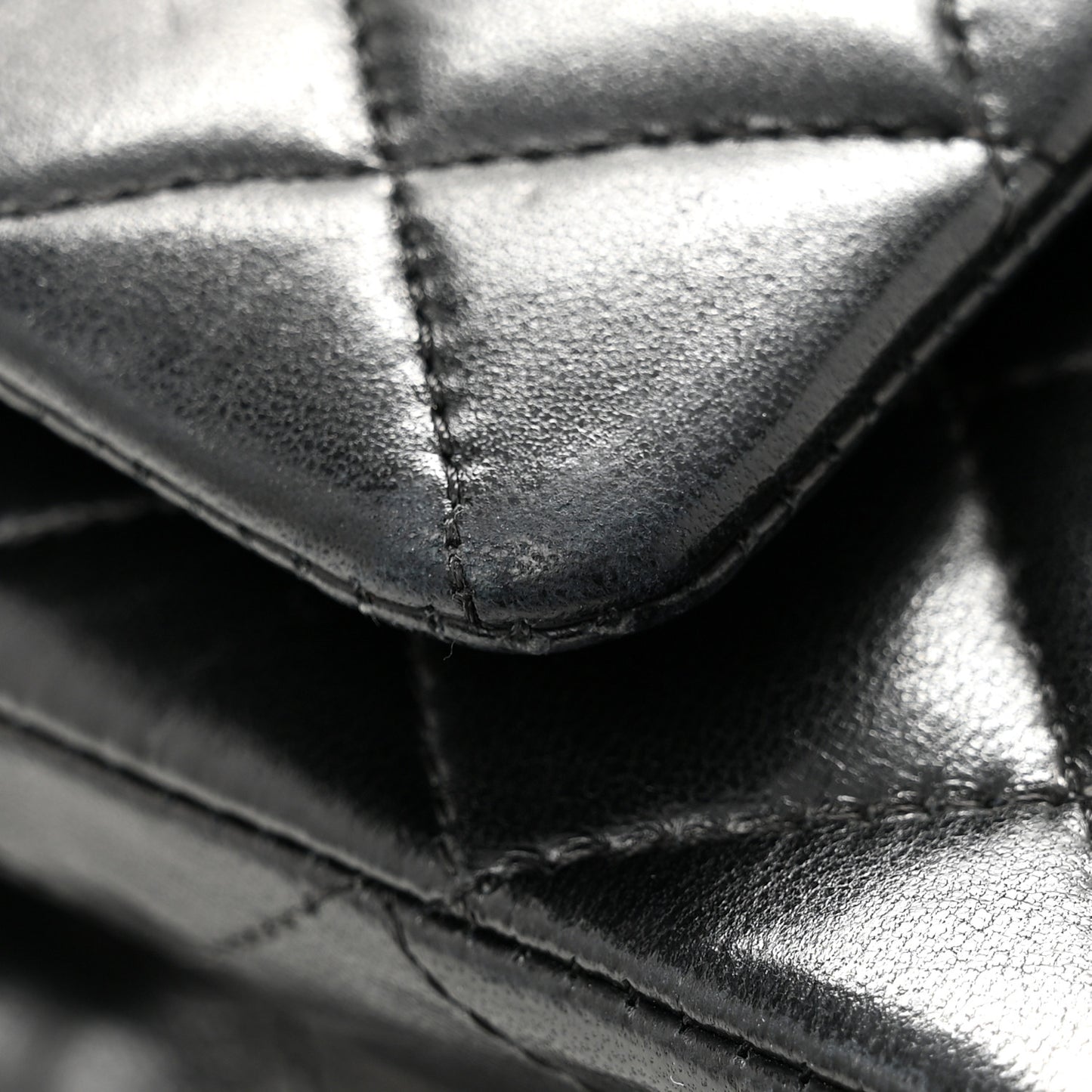 Lambskin Quilted Medium Double Flap Black