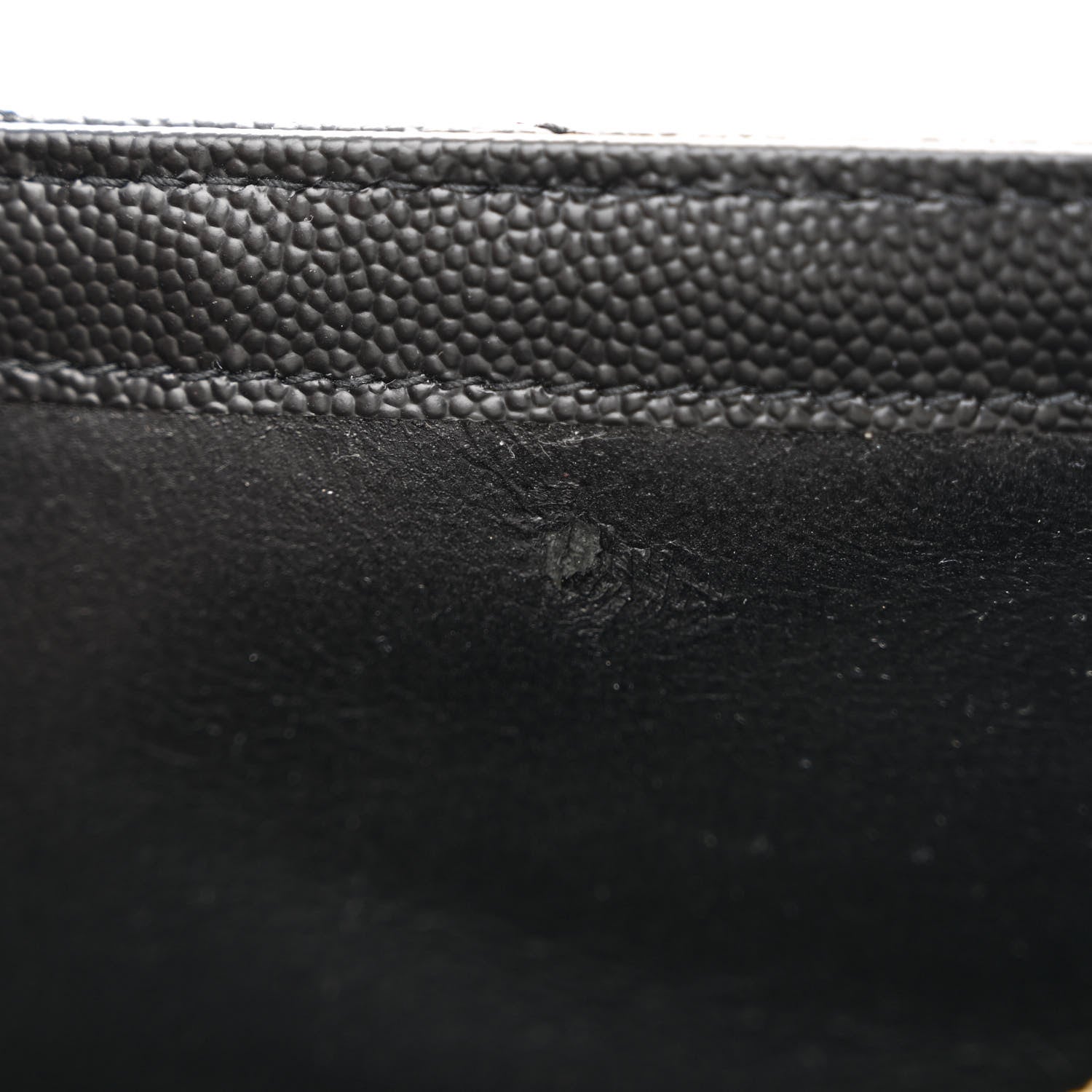 Saint Laurent Grain De Poudre Matelasse Chevron Monogram Chain Wallet Black 7 of 10