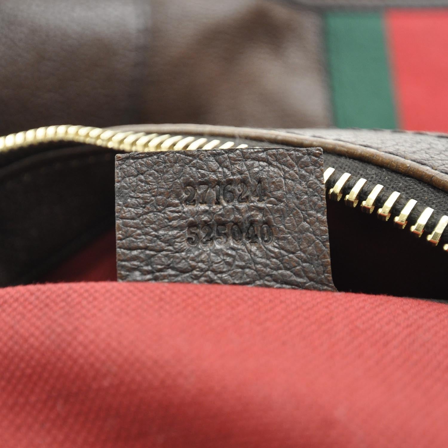 Gucci Leather Large Web Seventies Tote Brown 10 of 10