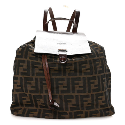 Fendi Zucca Drawstring Flap Backpack Tobacco 1 of 9