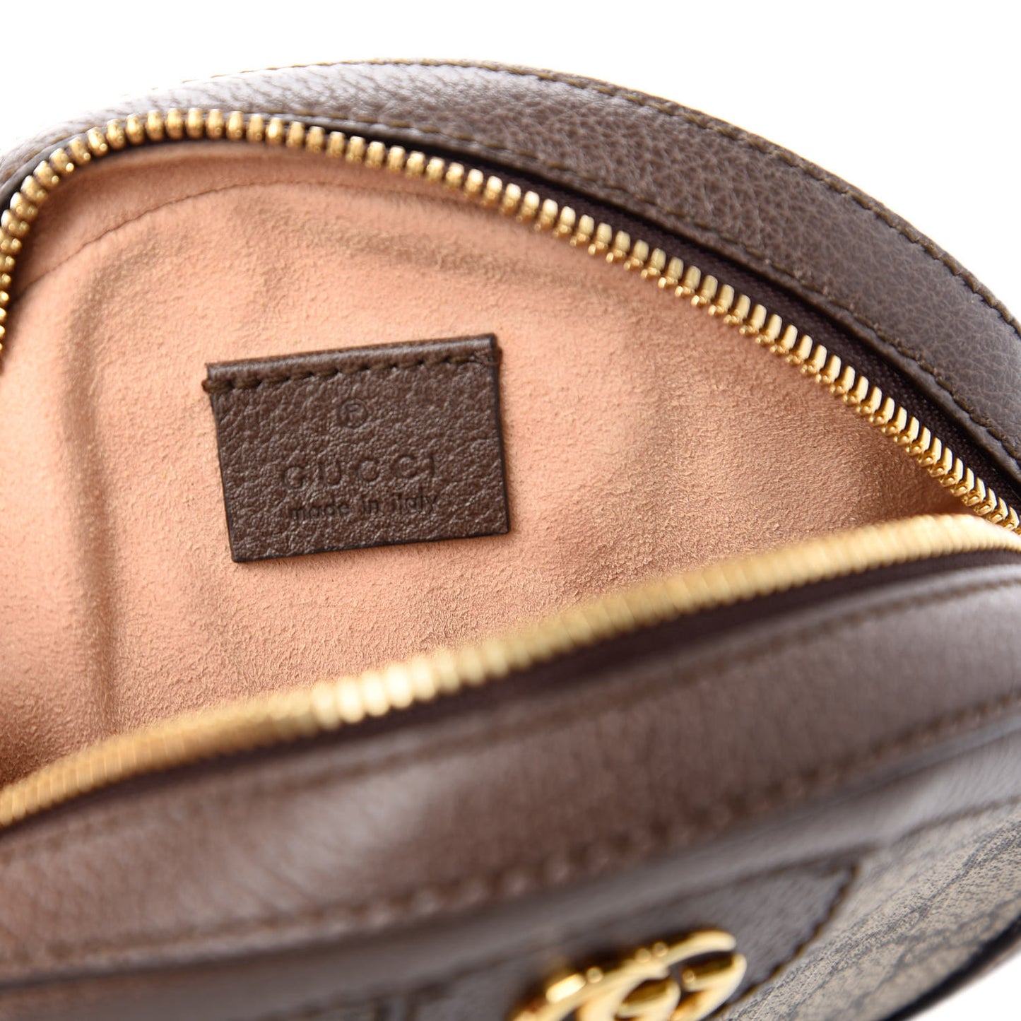 GG Supreme Monogram Web Mini Ophidia Round Shoulder Bag Brown