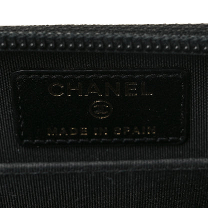 Chanel Caviar Quilted Boy Zip Around Coin Purse Wallet Black 6 of 9