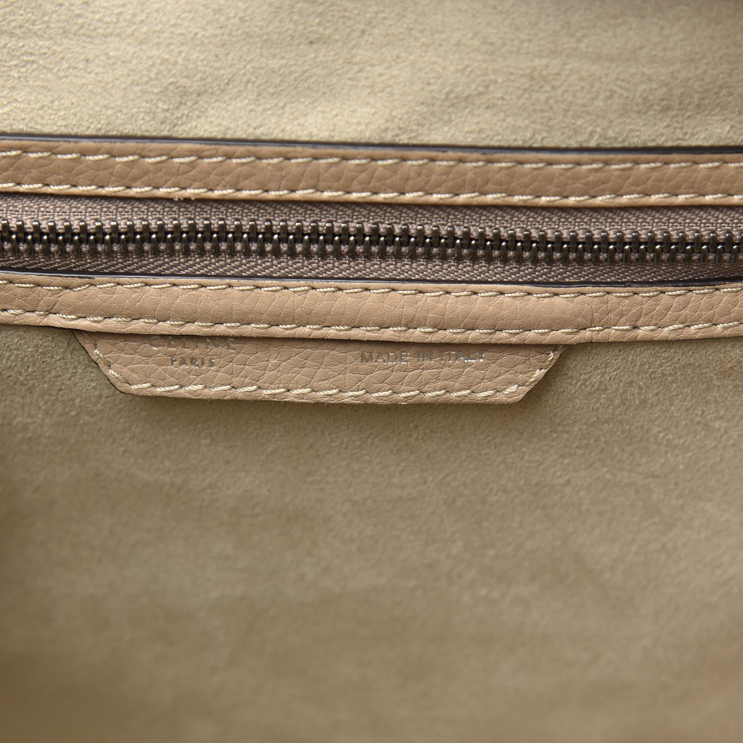 Celine Drummed Calfskin Micro Luggage Dune 6 of 13
