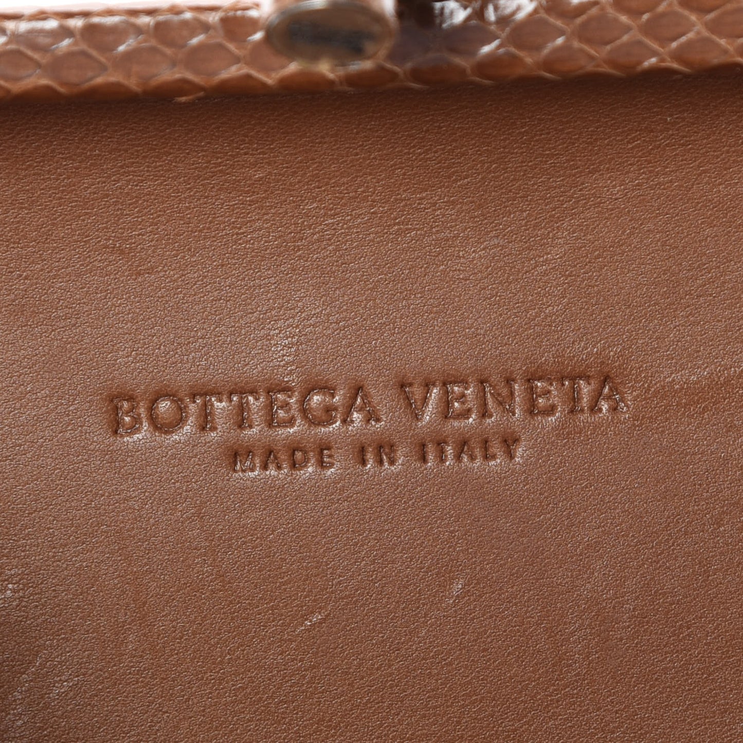 Ayers Grained Calfskin Intrecciato Knot Clutch Brown