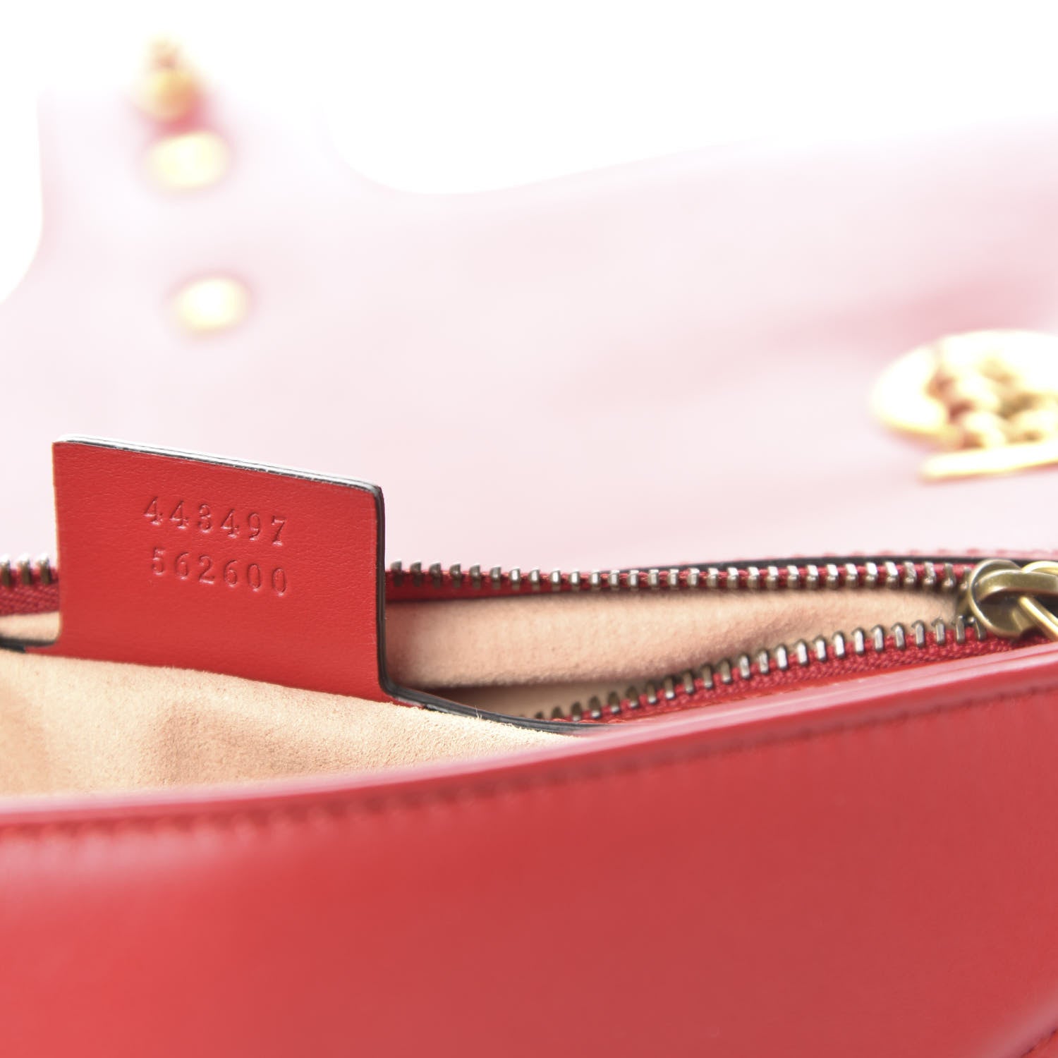 Gucci Calfskin Matelasse Small GG Marmont Shoulder Bag Hibiscus Red 9 of 10