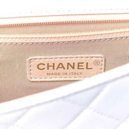 Chanel Lambskin Quilted Large Pearl Chain Flap Bag White 5 of 5