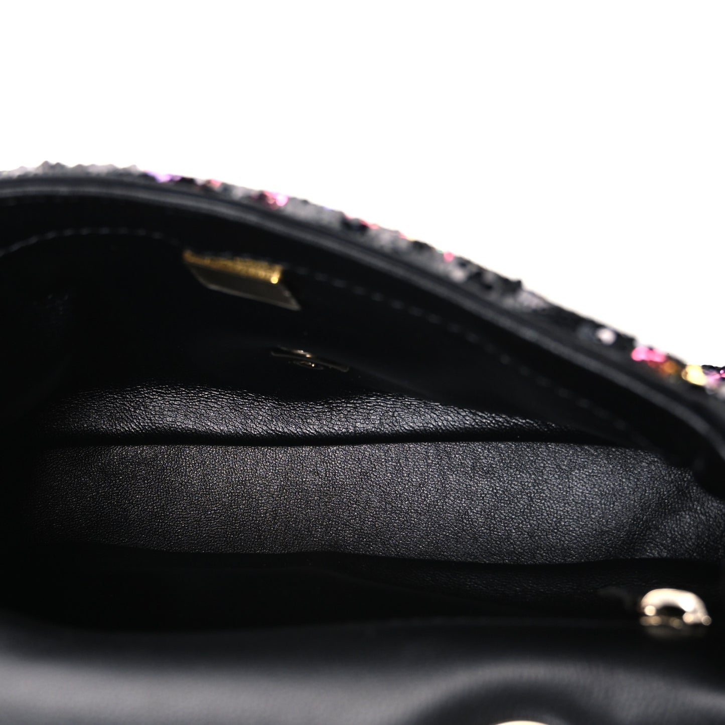 Sequin CC Small Single Flap Black Multicolor
