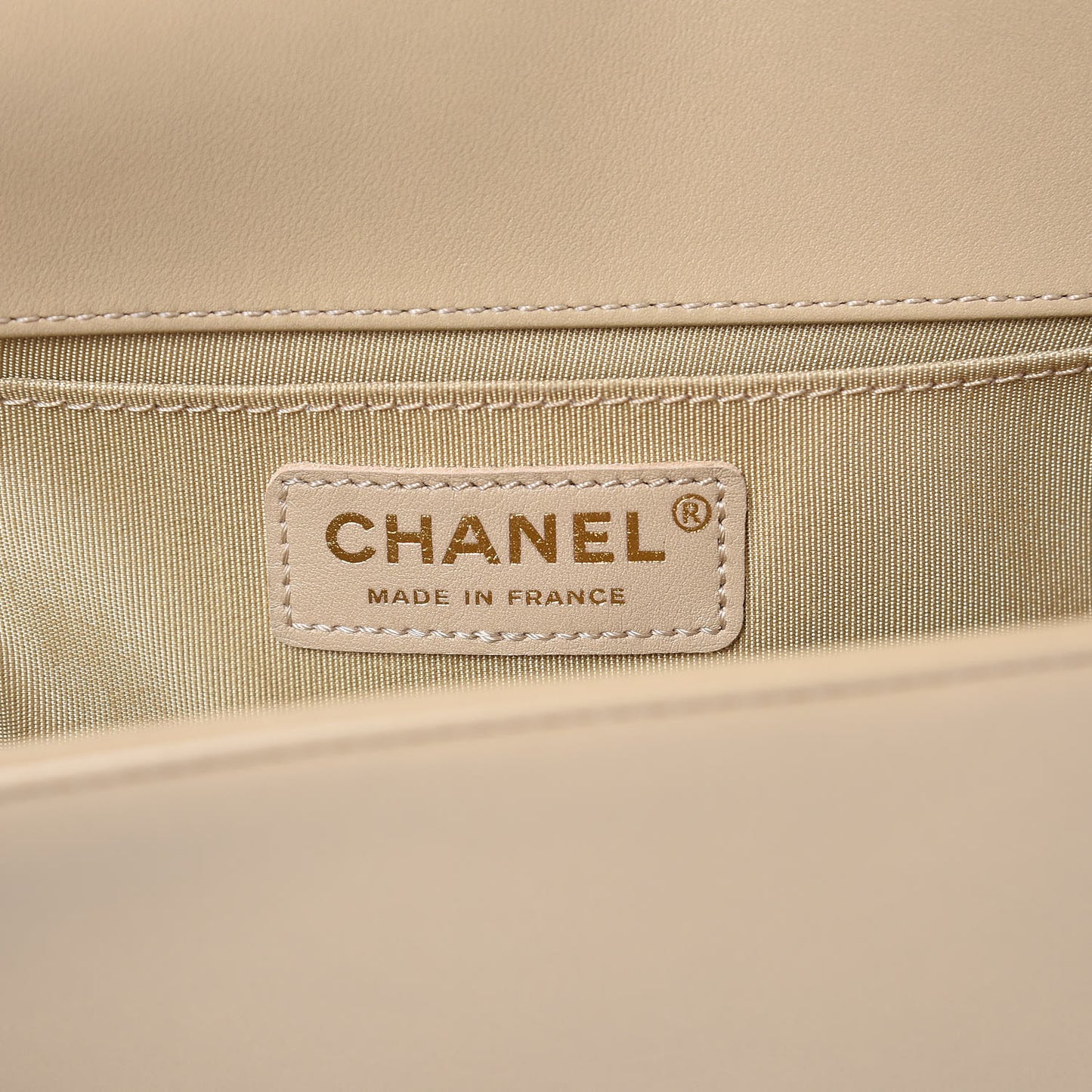 Lambskin Quilted Medium Boy Flap Light Beige