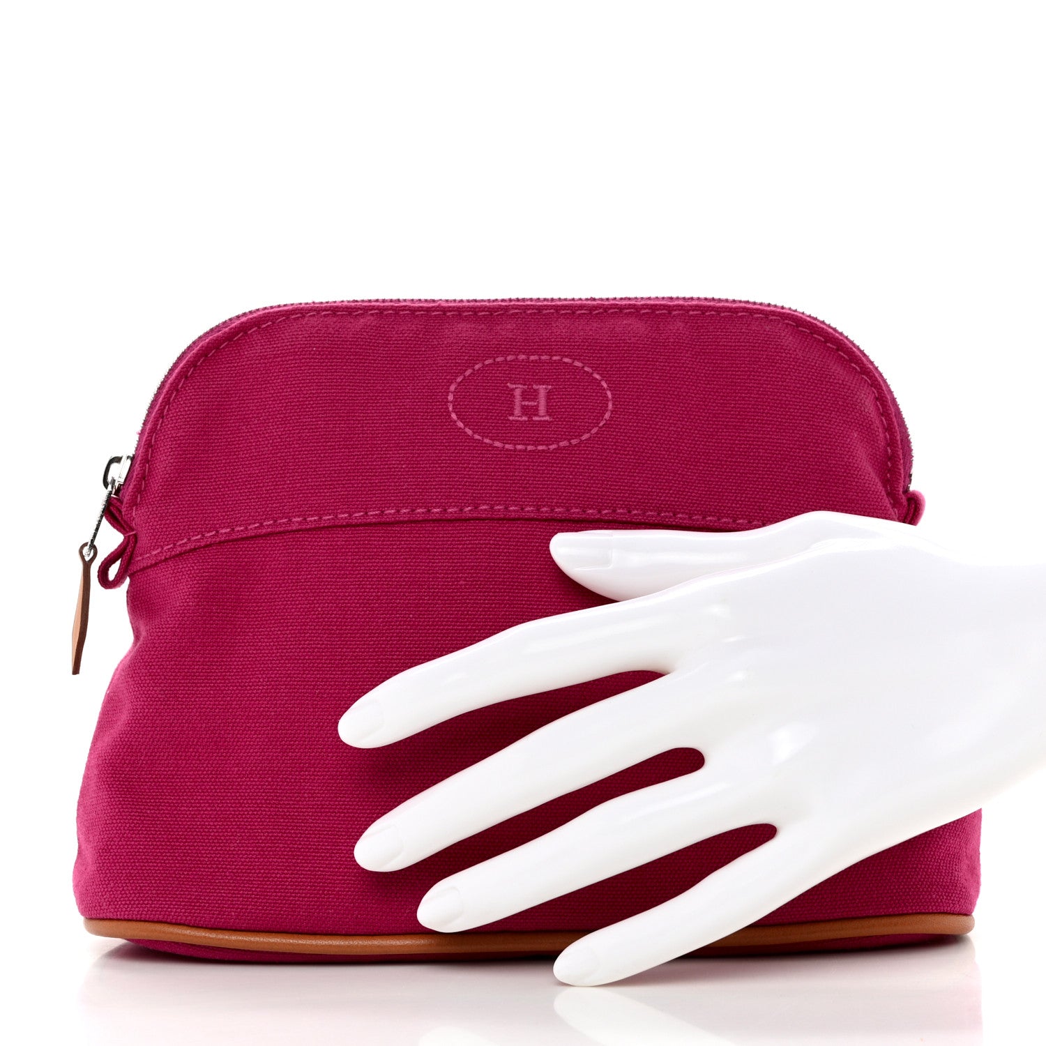 Hermes Cotton Canvas Mini Bolide Travel Cosmetic Pouch 2 of 6