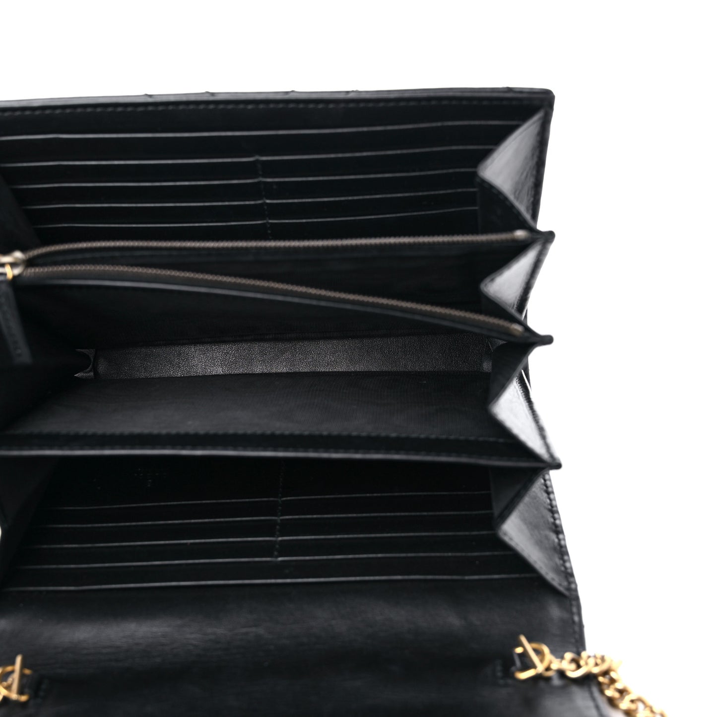 Calfskin Matelasse GG Marmont Chain Wallet Black