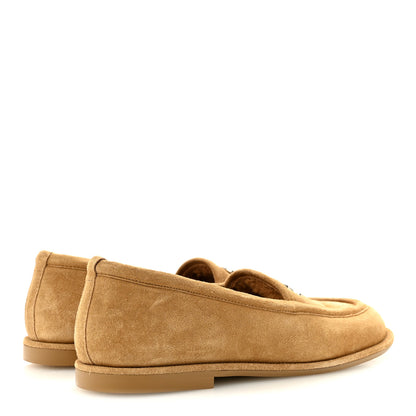Chanel Suede Calfskin CC Loafers 37.5 Dark Beige 5 of 10
