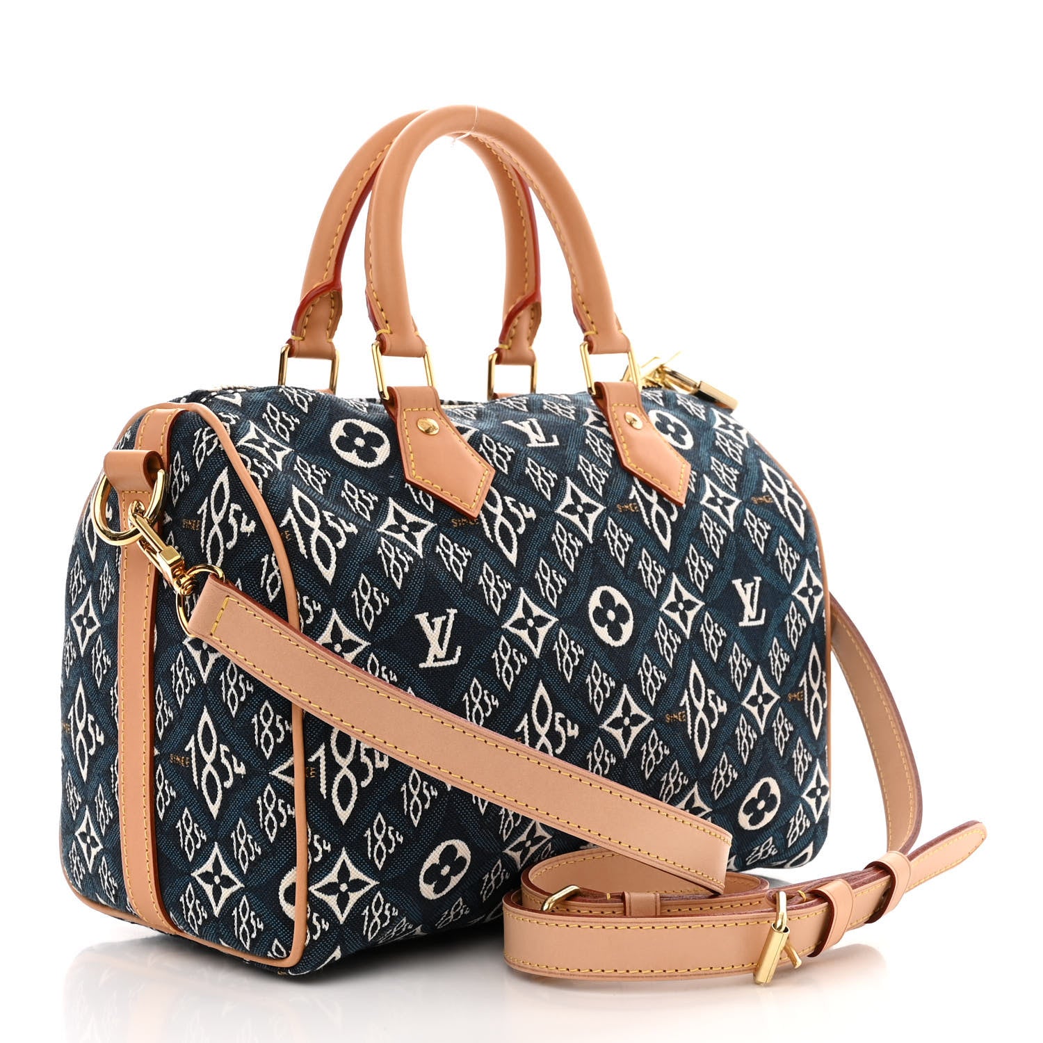 Louis Vuitton Jacquard Since 1854 Speedy Bandouliere 25 Blue 3 of 10