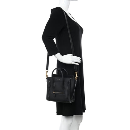 Celine Smooth Calfskin Nano Luggage Black 2 of 13