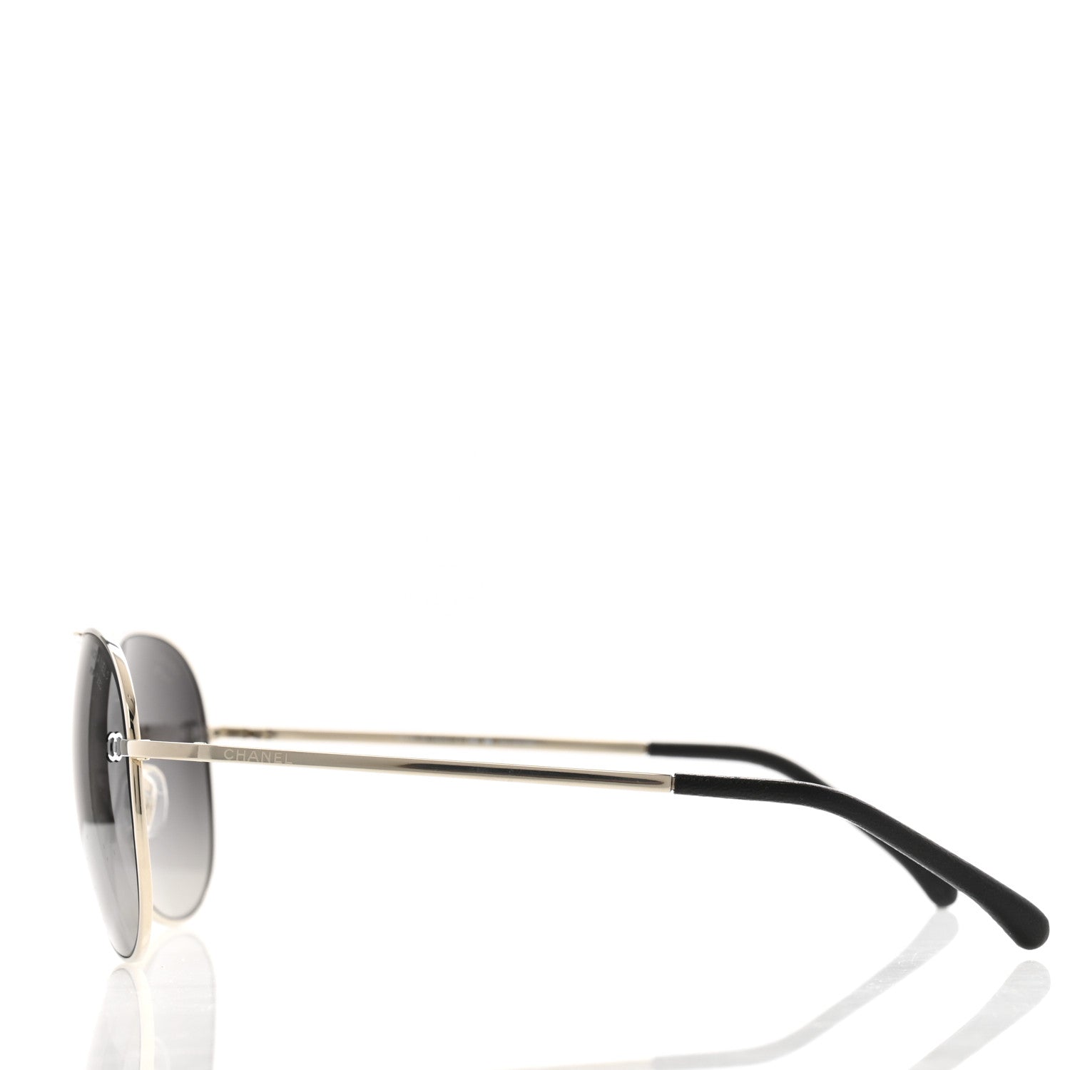 Chanel Metal Polarized CC Aviator Sunglasses 4189-T-Q Silver 3 of 8