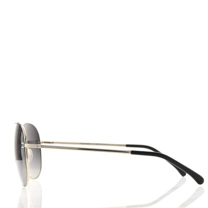 Chanel Metal Polarized CC Aviator Sunglasses 4189-T-Q Silver 3 of 8