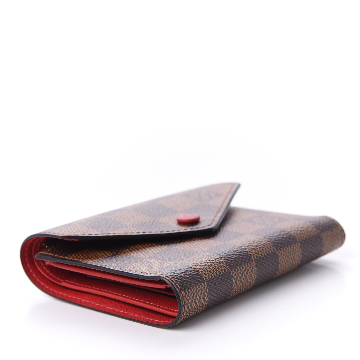 Louis Vuitton Damier Ebene Victorine Wallet Red 5 of 13