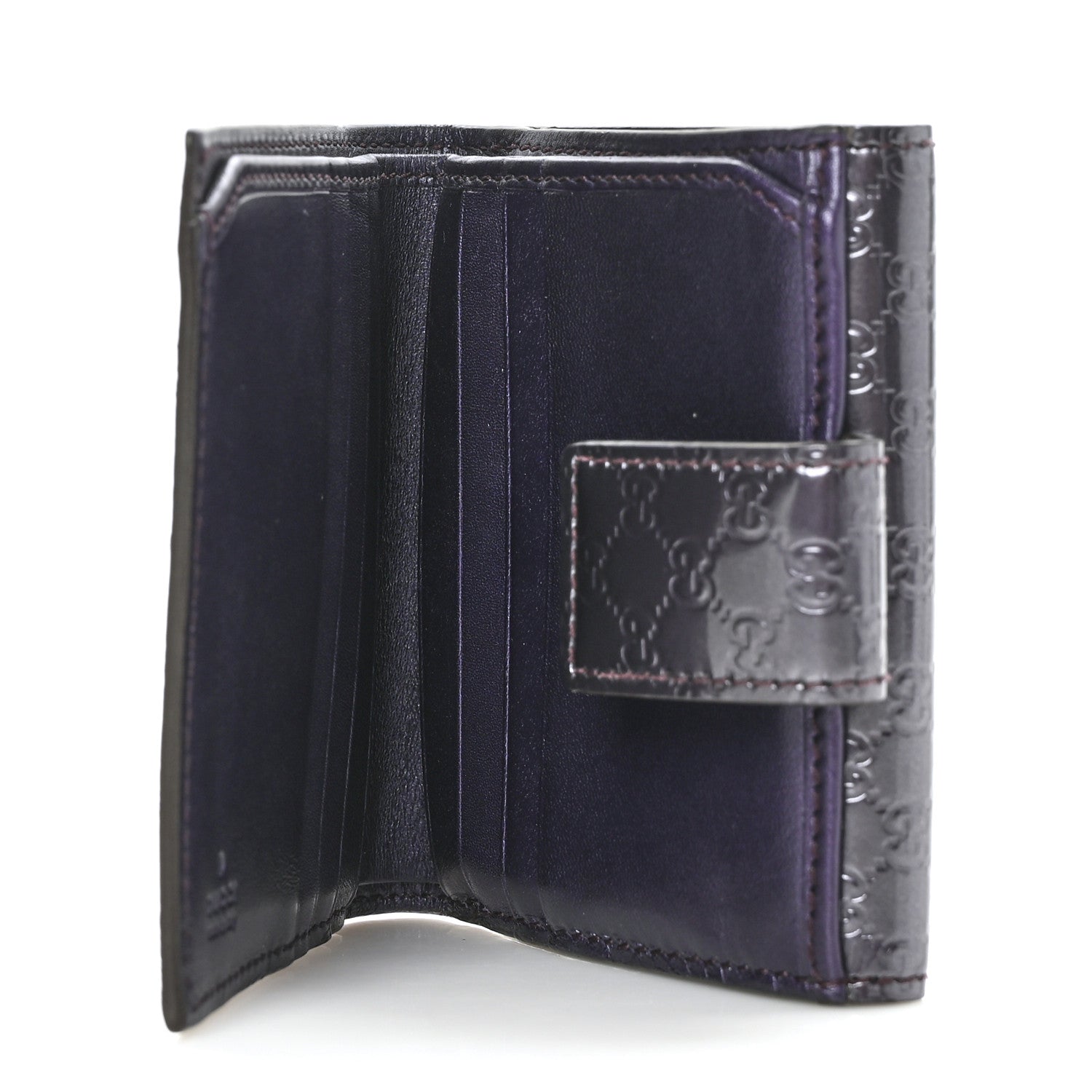 Gucci Shine Guccissima French Flap Trademark Wallet Melanzana 5 of 8