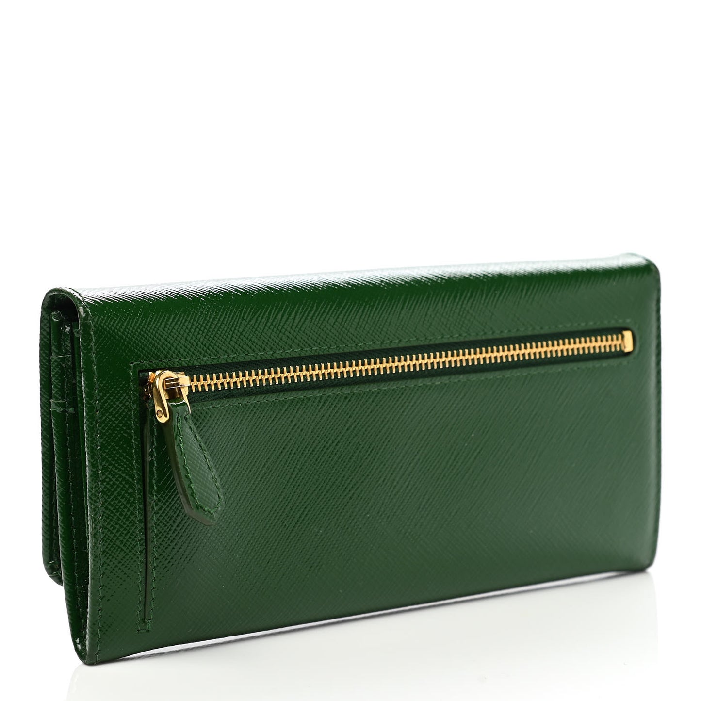 Saffiano Vernice Triangle Continental Flap Wallet Biliardo
