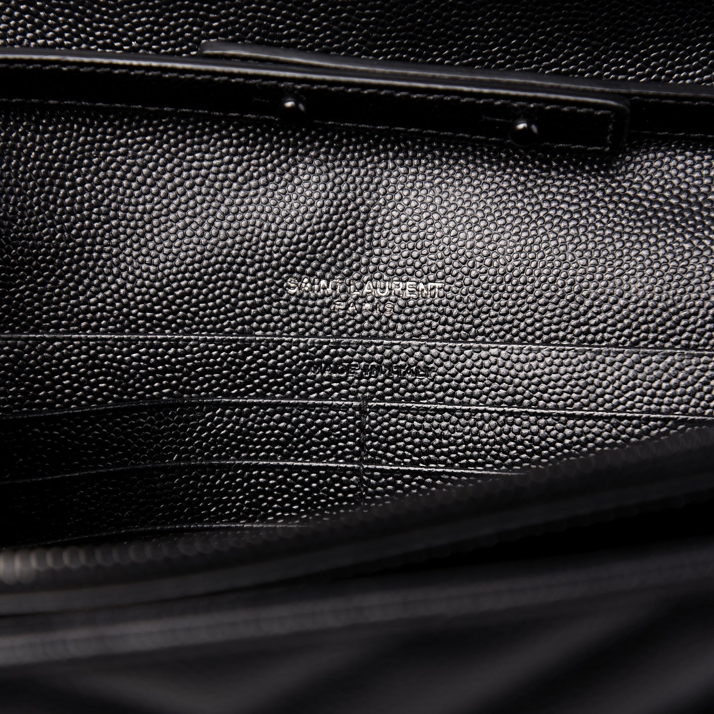 Grain De Poudre Matelasse Chevron Monogram Chain Wallet Black
