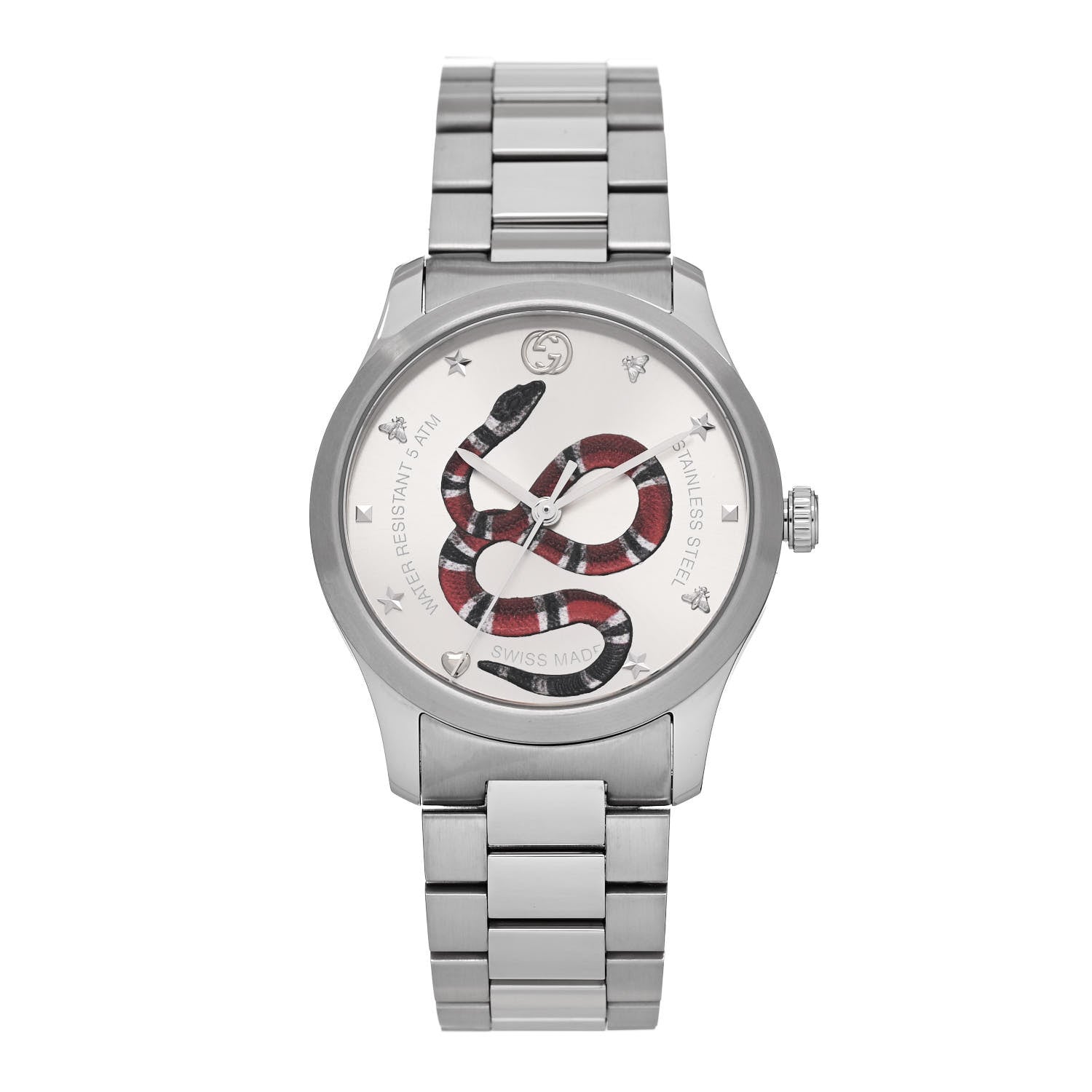 Gucci Stainless Steel 38mm G-Timeless Snake Quartz Watch 1 of 5