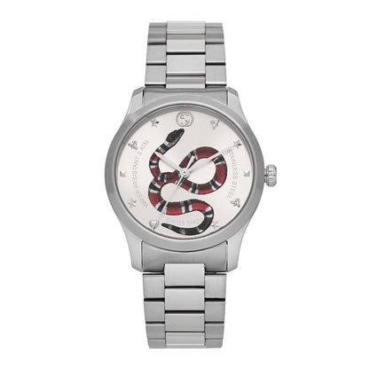 Gucci Stainless Steel 38mm G-Timeless Snake Quartz Watch 1 of 5