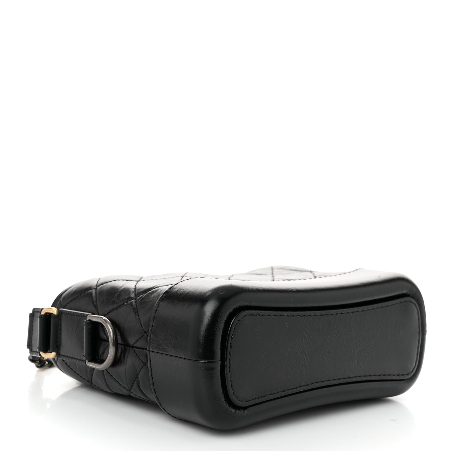 Aged Calfskin Quilted Small Gabrielle Hobo Black