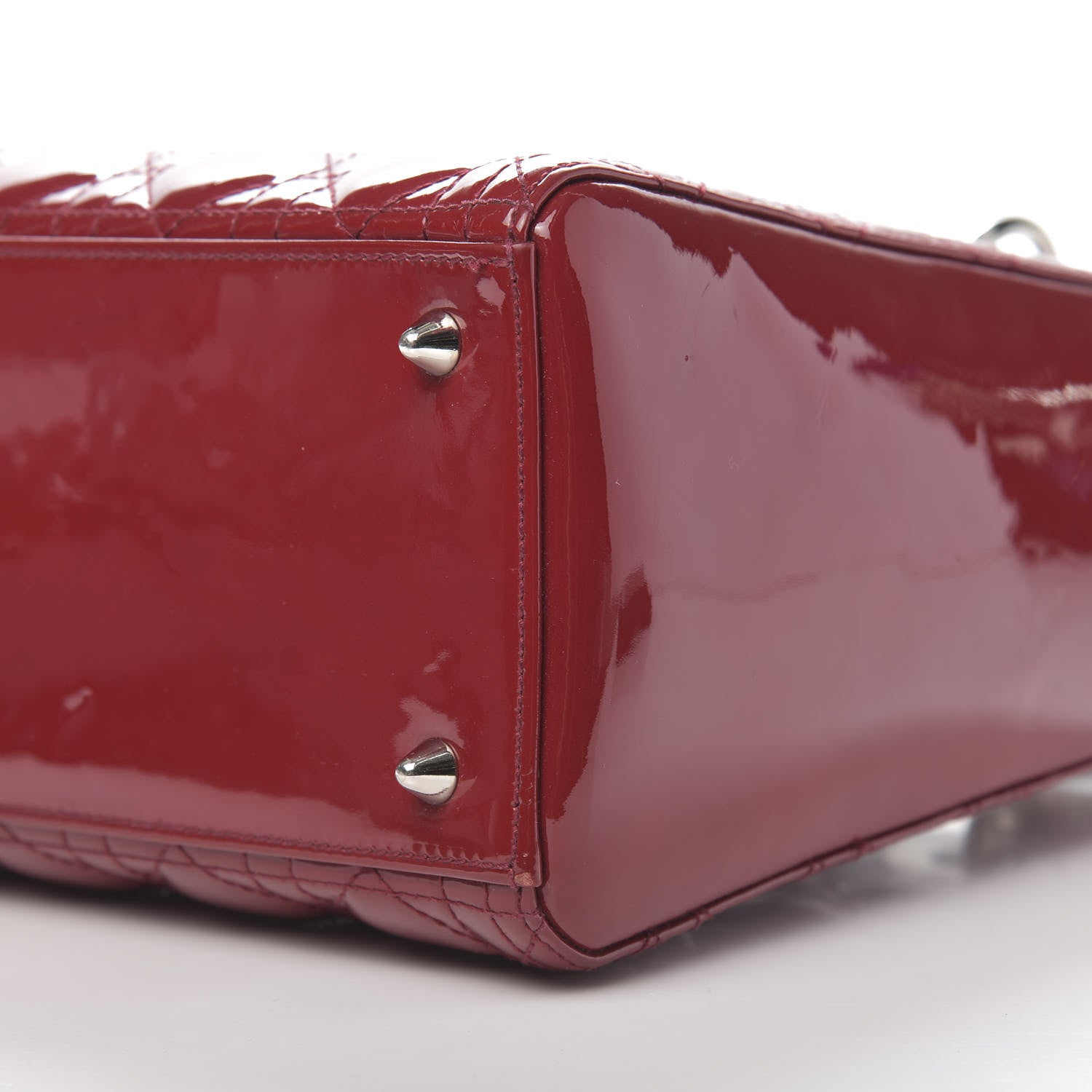 Christian Dior Patent Cannage Medium Lady Dior Burgundy Red 12 of 13